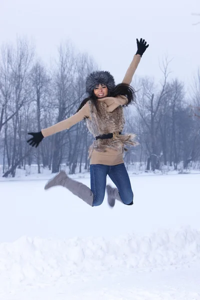 Beauty on snowy outdoors — Stock Photo, Image