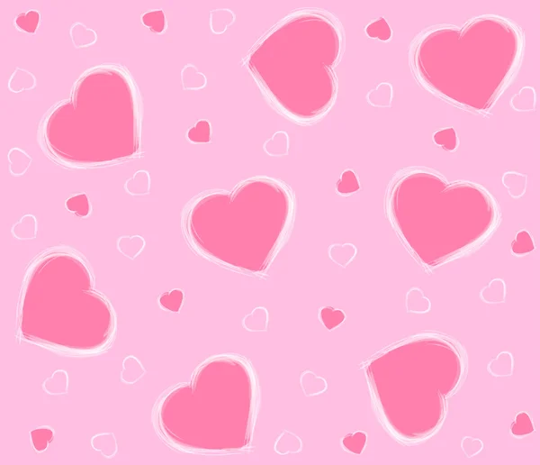 Rosa Hintergrund mit Herzen — Stockfoto