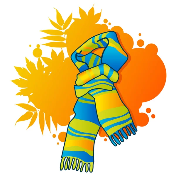 Fashionable blue scarf — Stock Vector