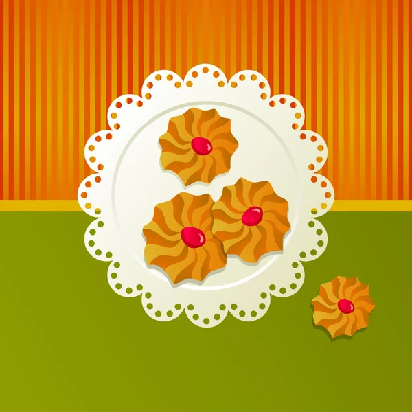 stock vector Cookies on a white napkin.