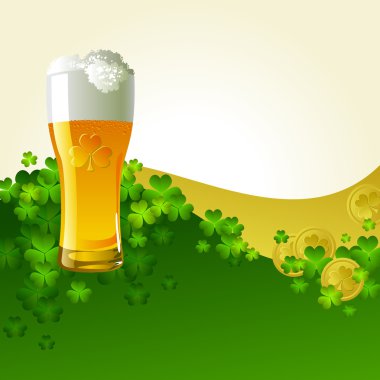 Frosty glass of light beer clipart