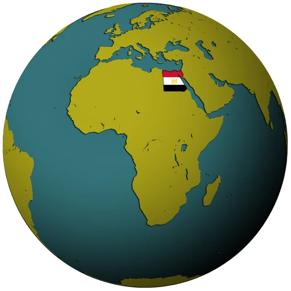 Egyiptom Területén Zászló Térképen Világ — Stock Fotó