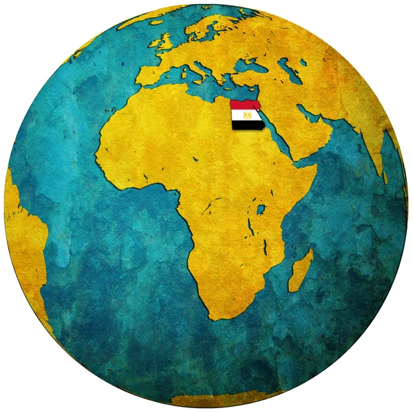 Territorio Egipcio Con Bandera Mapa Del Globo —  Fotos de Stock