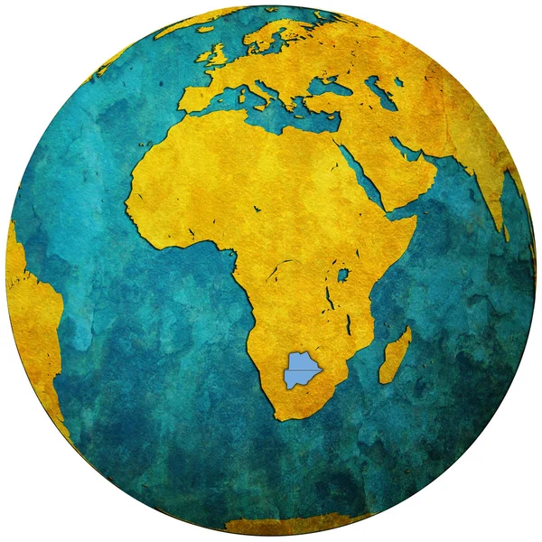 Botswanas flagg på verdenskartet – stockfoto