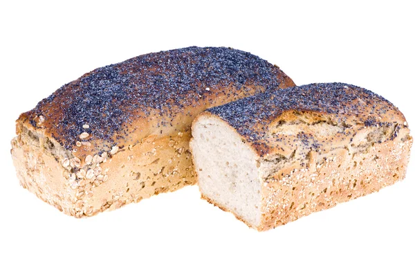 Strona główna bochenek chleba żytniego z nasiona i Nasiona maku — Zdjęcie stockowe