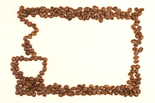 Kaffe kopp mönstret gör av kaffebönor — Stockfoto