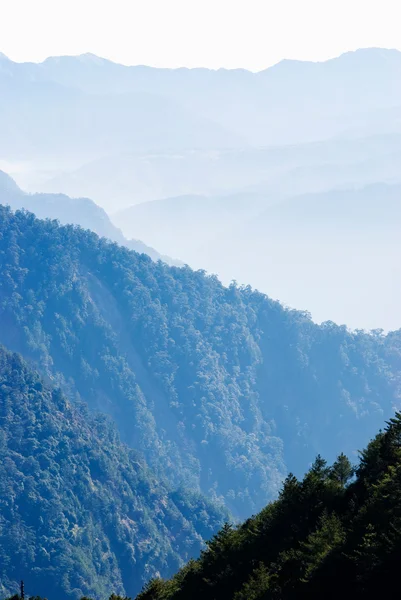 Градуючі гори з легким туманом . — стокове фото