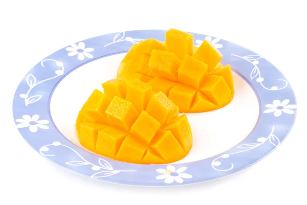 Čerstvé lahodné mango ovoce v misce — Stock fotografie