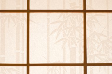 Wooden window and Japanese paper clipart