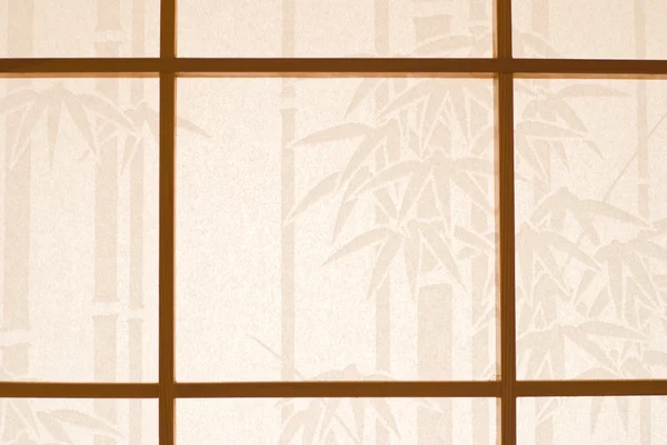 Trä fönster och japanskt papper — Stockfoto