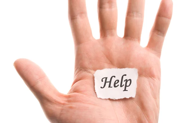 Help word in hand — Stock Photo, Image