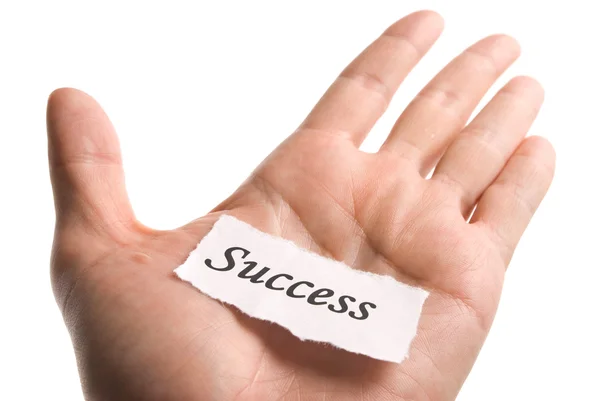 Palavra de sucesso na mão — Fotografia de Stock