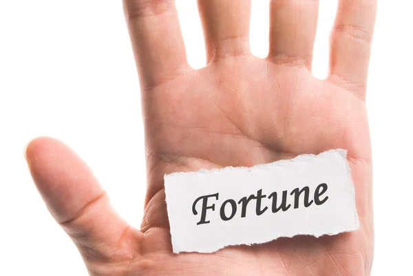 Fortune szó darab könny papíron — Stock Fotó