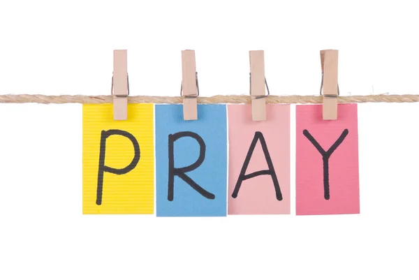 Dua et, renkli sözcükleri ipe asmak — Stok fotoğraf