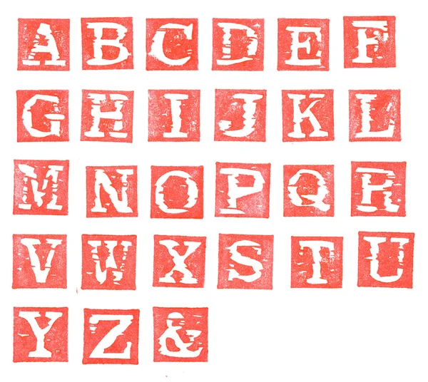 izole kırmızı alfabe damgası