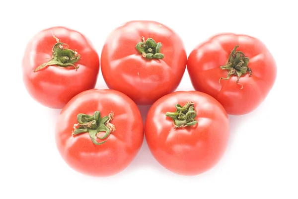 Czerwone Pomidory Świeże Białym Tle — Zdjęcie stockowe