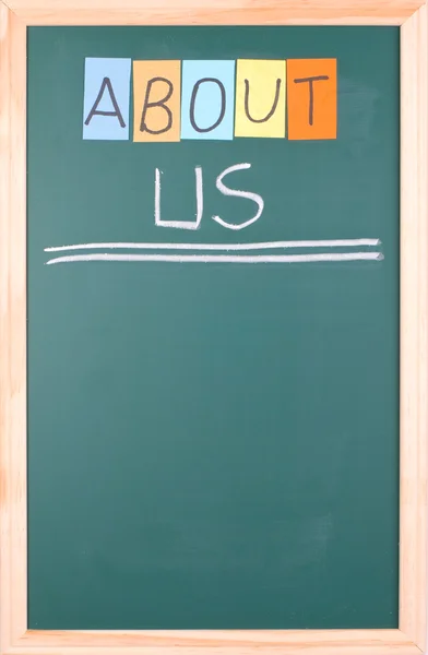 Menu, kleurrijke woord op lege schoolbord — Stockfoto