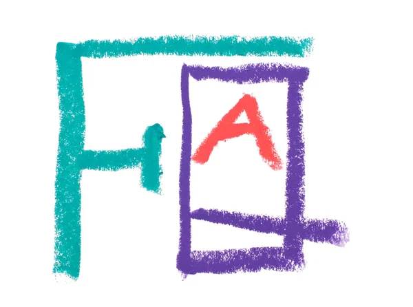 FAQ, kleurrijke crayon brieven — Stockfoto