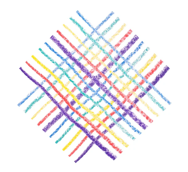 Hand kleurrijke crayon lijnen tekenen — Stockfoto
