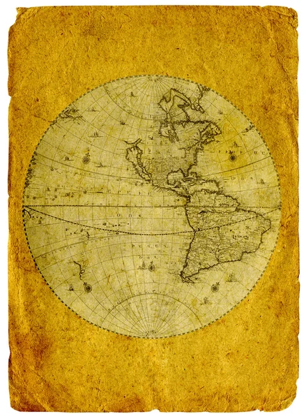 Alte Weltkarte aus Papier. — Stockfoto