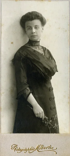 Vintage Πορτρέτο Ενός Νεαρού Κοριτσιού Πλάνο Ελήφθη Περίπου 1914 — Φωτογραφία Αρχείου