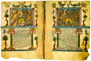 Armenian Antique Book Closeup. clipart