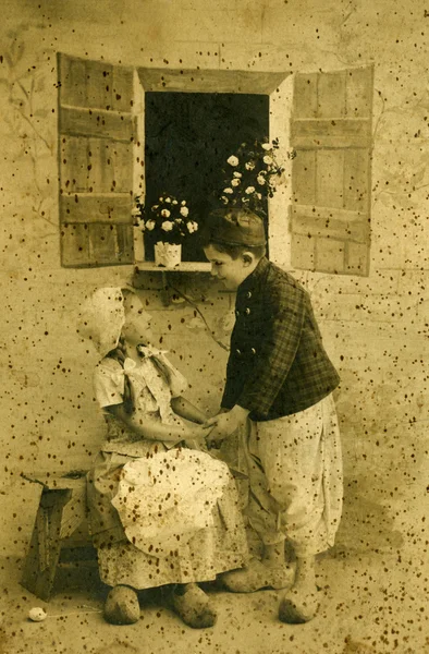 Винтажный Семейный Портрет Снимок Сделан Около 1902 Года — стоковое фото