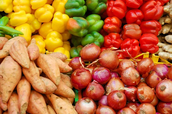 Närbild av färgglada grönsaker Stockfoto