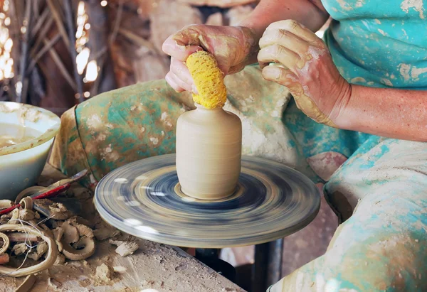 stock image Close up of the hands of a potter