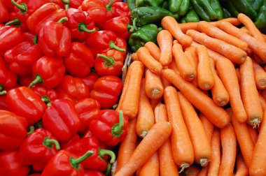 Close up of many colorful vegetables clipart