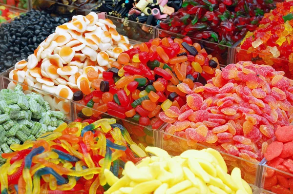 Muitos doces coloridos — Fotografia de Stock