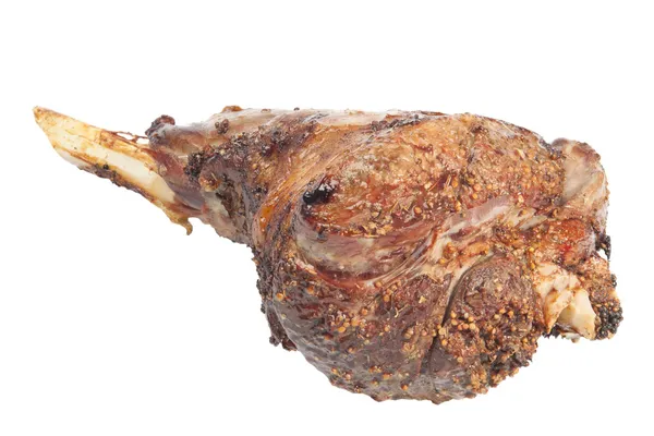 Roast leg of lamb, isolated on a white background — Stock Photo, Image