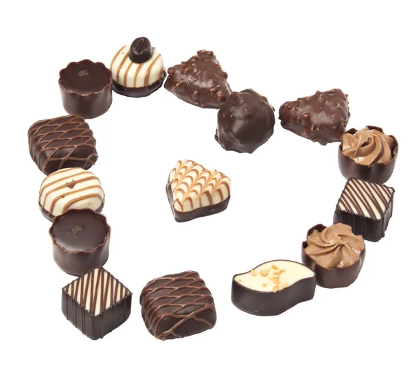Heart of chocolates — Stock Photo, Image