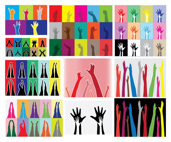 Elementos de diseño de manos y piernas humanas — Archivo Imágenes Vectoriales