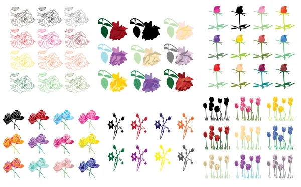 Elementos de design floral — Vetor de Stock