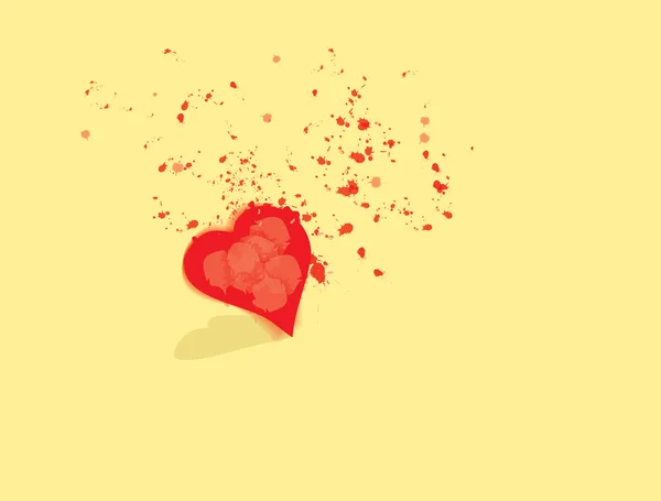 Cartão Dia Dos Namorados Com Belo Coração Vermelho Espaço Para —  Vetores de Stock