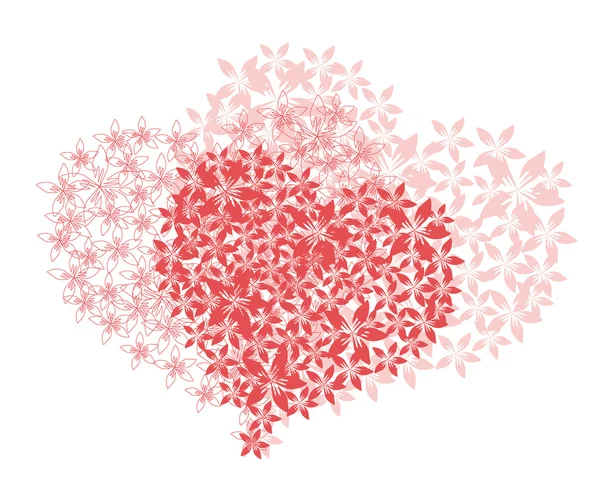 Coeurs Floraux Pour Saint Valentin Avec Espace Pour Texte — Image vectorielle