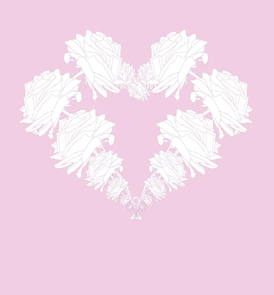 Corazón floral abstracto — Vector de stock