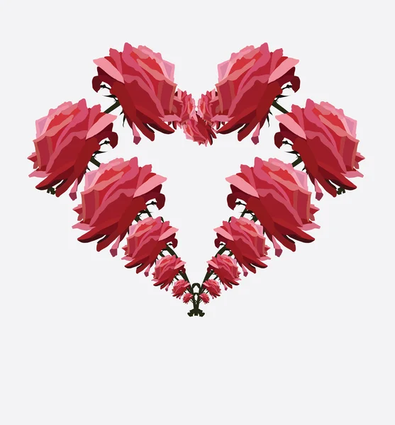 Corazón floral — Vector de stock