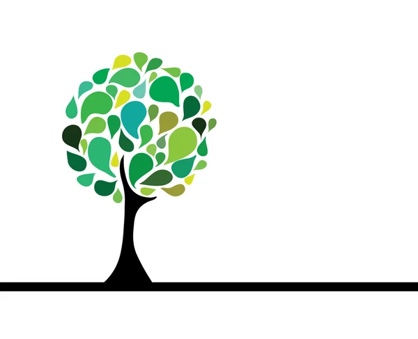 抽象的な緑の木 自然のシンボル — ストックベクタ