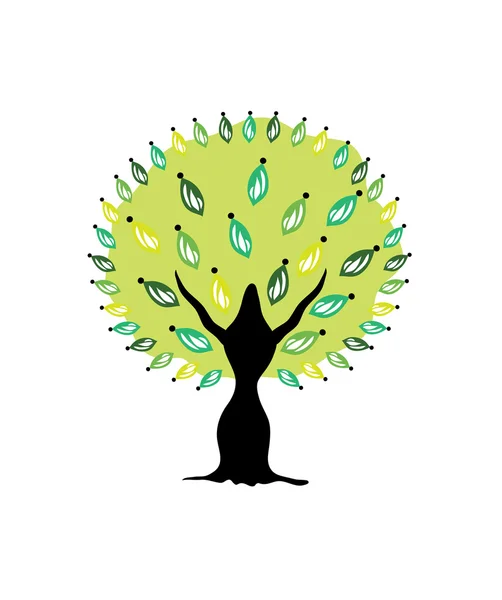Árvore Verde Abstrata Símbolo Natureza —  Vetores de Stock