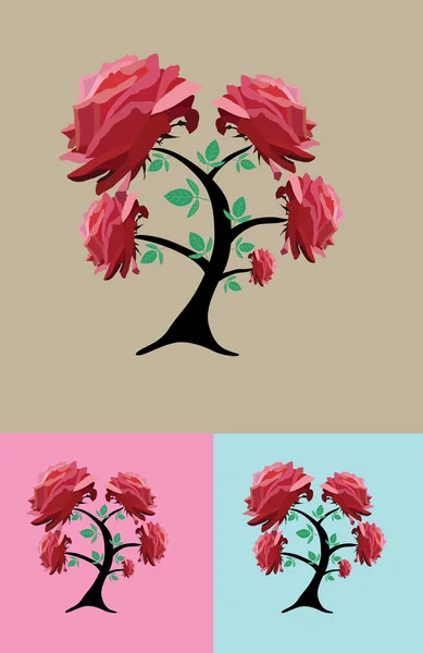 Uppsättning av rosa träd — Stock vektor