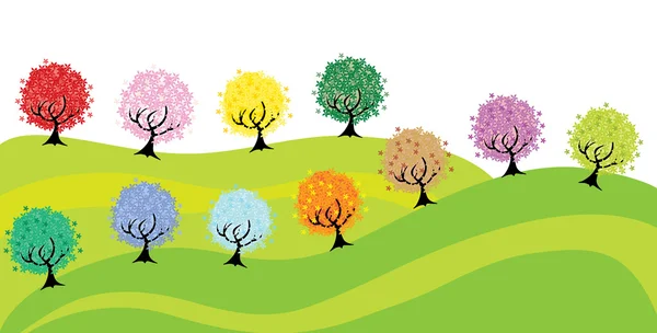 Stromy květinová zahrada — Stockový vektor