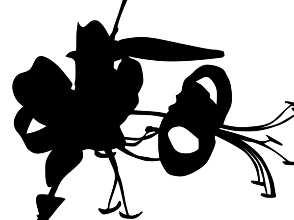 Silhouette fleur — Image vectorielle