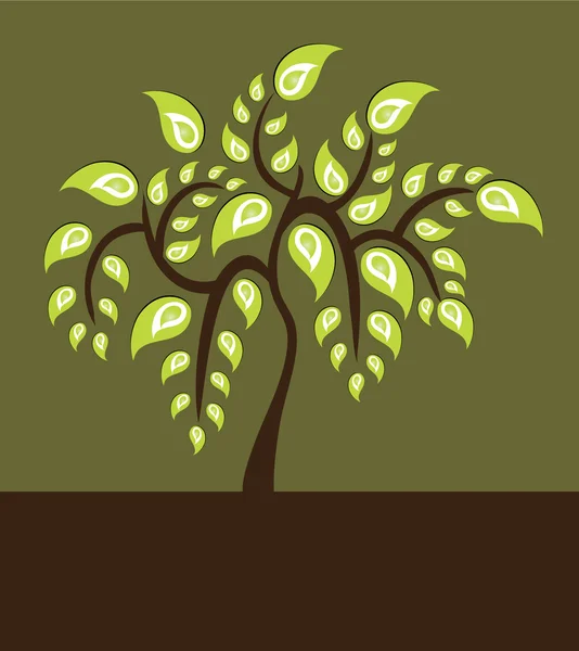 गोषवारा हिरवा वृक्ष — स्टॉक व्हेक्टर