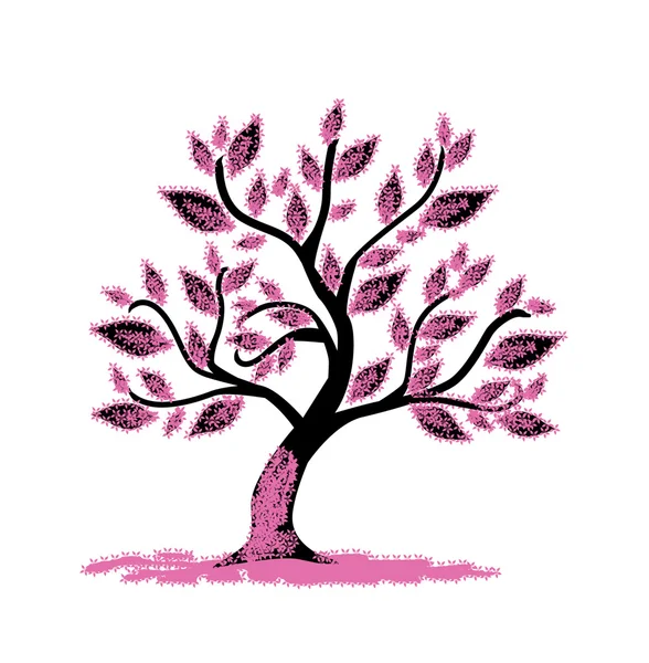 ピンクの花の木 — ストックベクタ