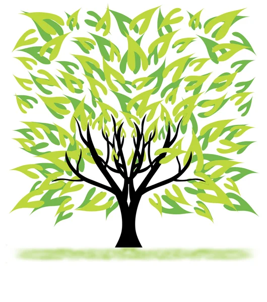 Abstraktní Zelený strom — Stockový vektor
