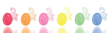 Floral decorated eggs clipart