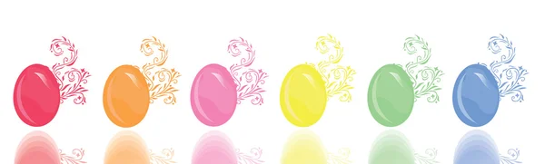 Floral ingerichte eieren — Stockvector