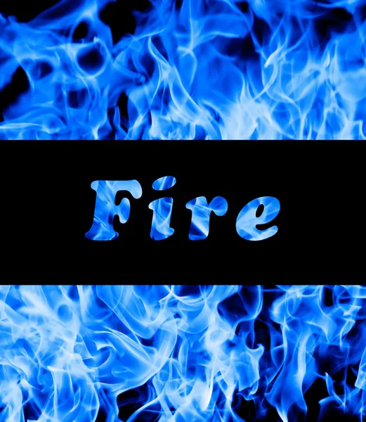 Primer plano de las llamas de fuego azul — Foto de Stock